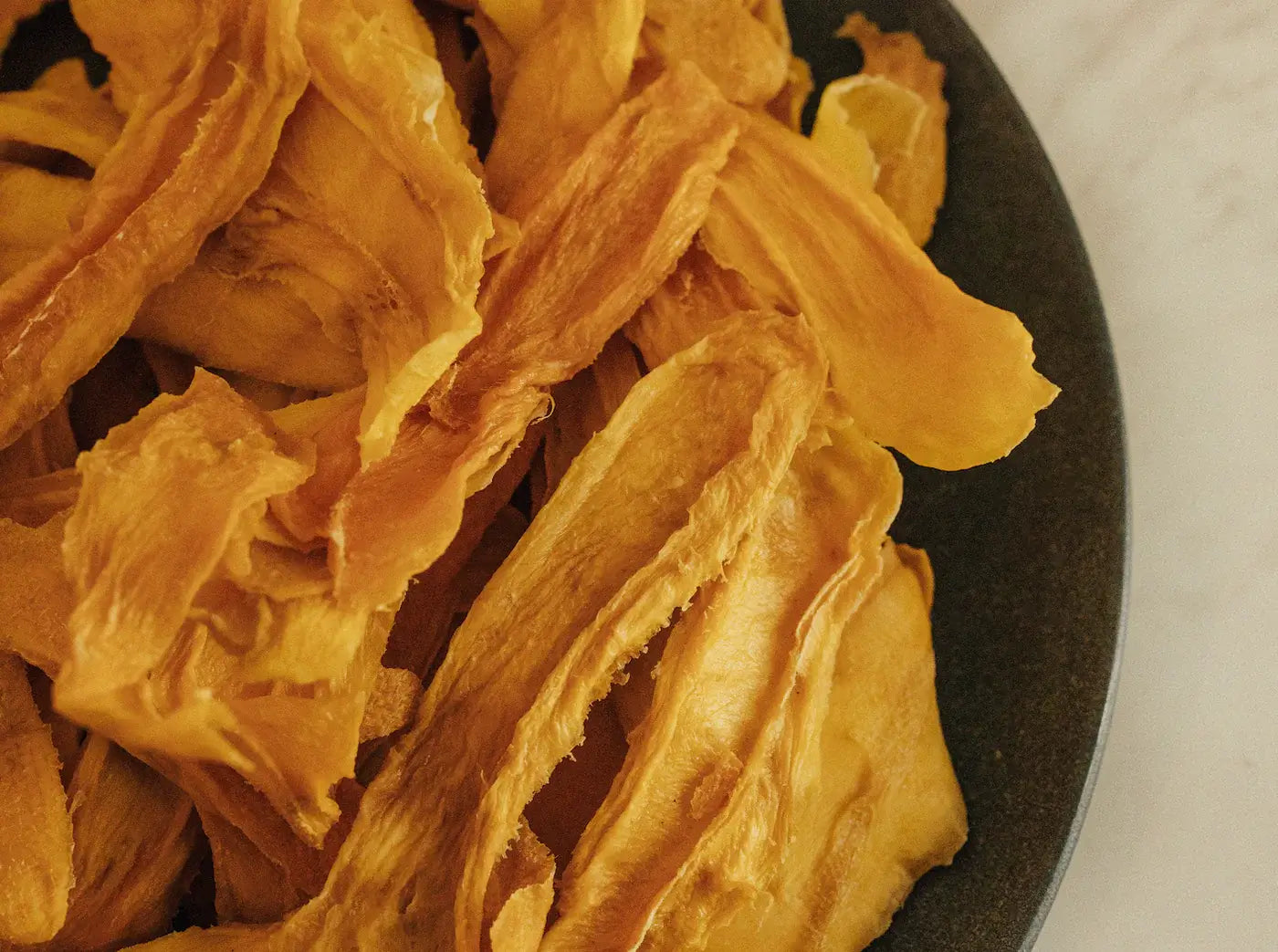 plate of delicious organic dried mango